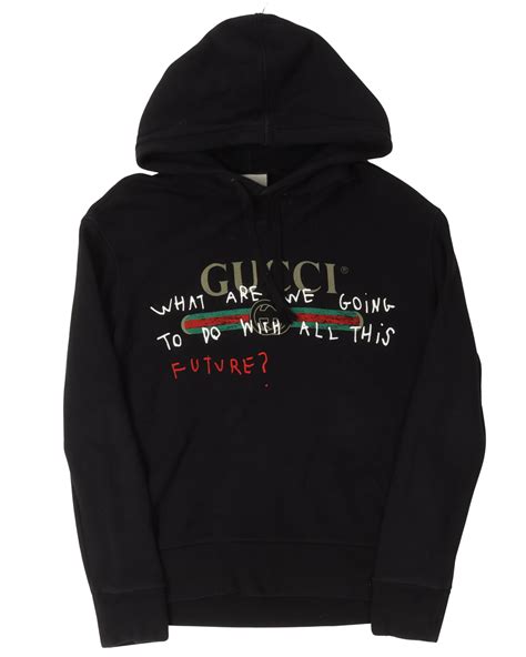 gucci coco hoodie black|Gucci distressed hoodie.